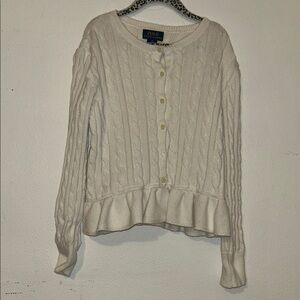 Polo by Ralph Lauren Women's Ivory Cable Knit Cardigan